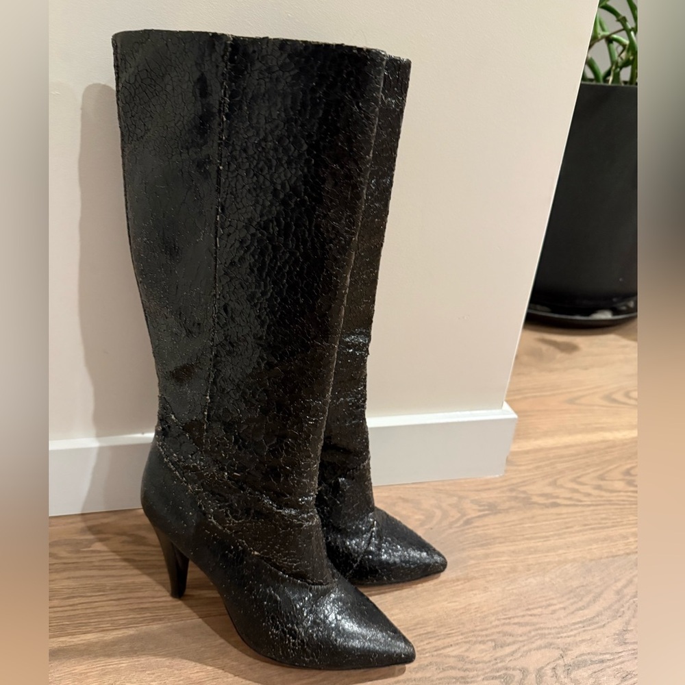 IRO Raya Boot – Black Textured Leather – Size 40